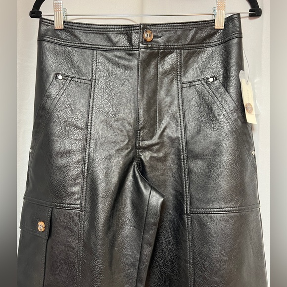 By Anthropologie Faux Leather Utility Cargo Pants - Picture 6 of 13